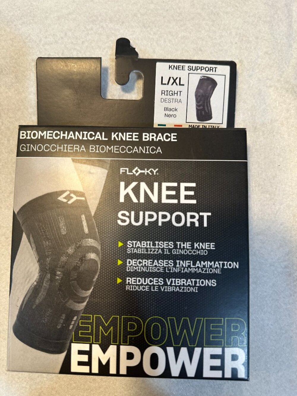FLOKY BIOMECHANICAL RIGHT KNEE SUPPORT BLACK L XL